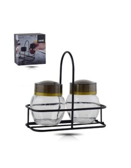 2бр солници комплект със стойка