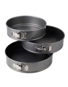 Комплект от 3 бр. кръгли форми за печене с падащо дъно