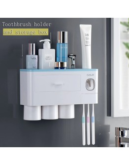 Органайзер за четки и паста за зъби с 3 магнитни чаши - самозалепващ 