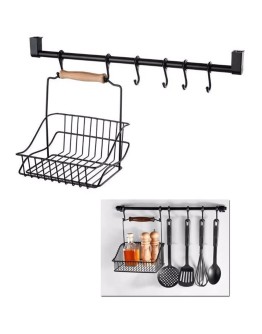 Кухненски органайзер кошница с 6 куки