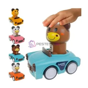 Детска сензорна играчка с 4 колички с животни  4в1