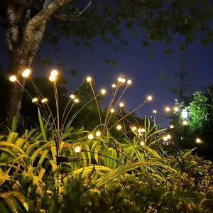 2бр LED соларни лампи с 6 крушки светулки