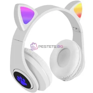 Безжични слушалки светещи котешки уши CAT EAR