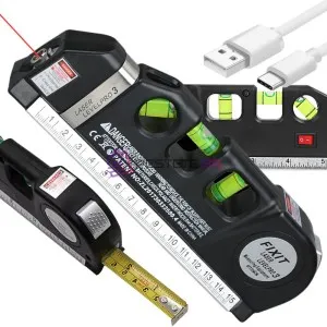 Лазерен нивелир с ролетка 2.5м 3 LED режима с USB
