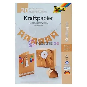 Комплект крафт картон и крафт хартия, 120/230 g/m²,  А4, асо..