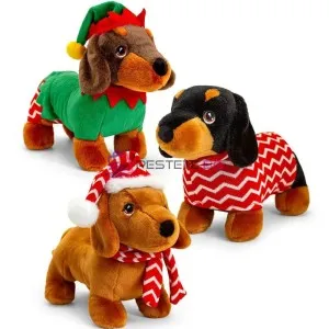 Keeleco, Куче дакел с коледен костюм, 25 см (3)