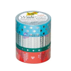 Комплект лепенки за декорации, WASHI TAPE, Класика, 3 бр.