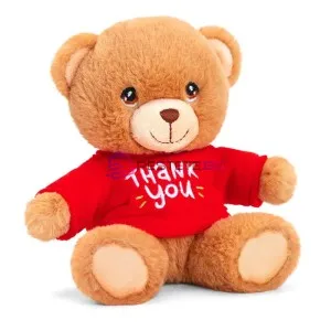 Keeleco, Мече с червена тениска, Thank you, 15 см