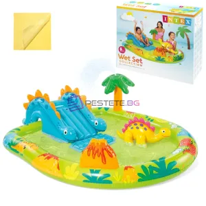 Водна площадка за деца с пързалка и пръскачка Little Dino In..